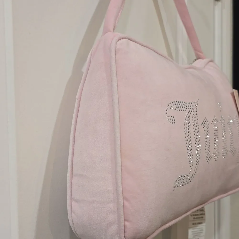 Juicy Couture Home Rhinestone Logo Purse Shaped Decorative Accent Pillow